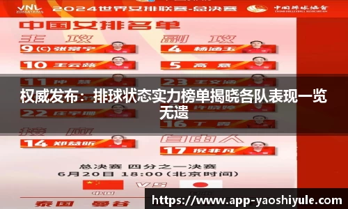 权威发布：排球状态实力榜单揭晓各队表现一览无遗